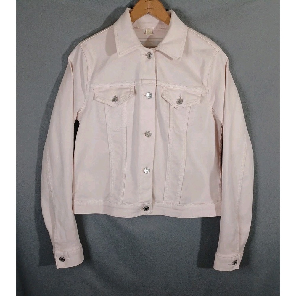Michael Kors Jacket Womens Juniors Medium Pink Denim Jean Stretch Fashion